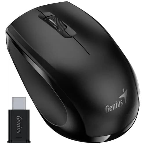 MOUSE Genius, "NX-8006S", PC sau NB, wireless, 2.4GHz, optic, 1200 dpi, butoane/scroll 3/1, USB-C, negru, "31030036400"