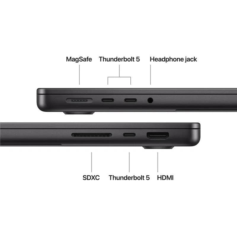 MacBook Pro 14.2"/Apple M5 Max (CPU 18-core, GPU 40-core, Neural Engine 16-core)/128GB/2TB - Space Black - INT KB (No Adapter) - 2026 (CTO from MGDU4RO/A) — miniatură