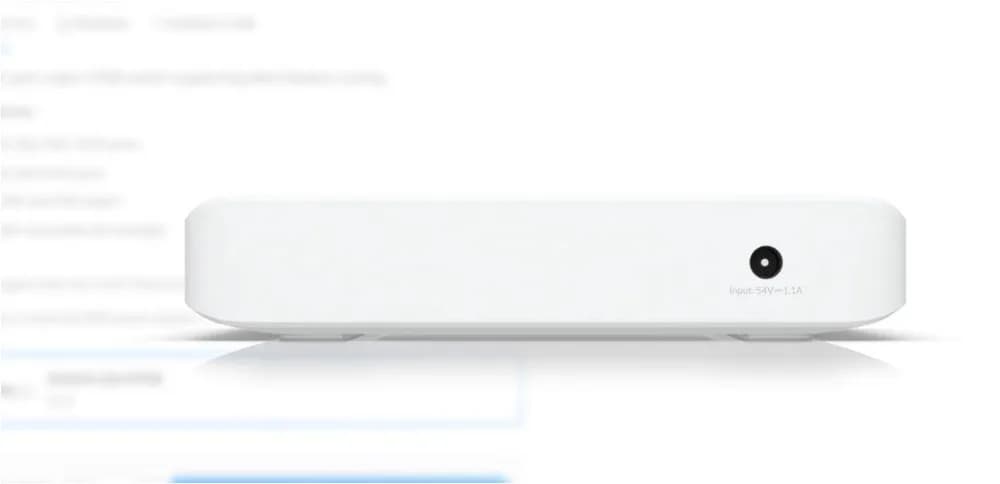 Ubiquiti UniFi 8 port switch, USW-LITE-8-POE, 8 x 10/100/1000 Mbe RJ 45 ports, 4 x POE, 8 Gbps, buget POE: 52W, SMB layer 2 PoE GbE switch, dimensiuni: 99.6 x 163.7 x 31.7 mm. — miniatură