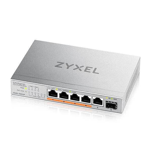 ZYXEL | XMG-105HP-ZZ0101F | XMG-105HP | Switch | POE++ | Porturi 5&nbsp; 2.5 Gigabit 1 SFP+ | Carcasa metal | 70W "XMG-105HP-EU0101F" — miniatură