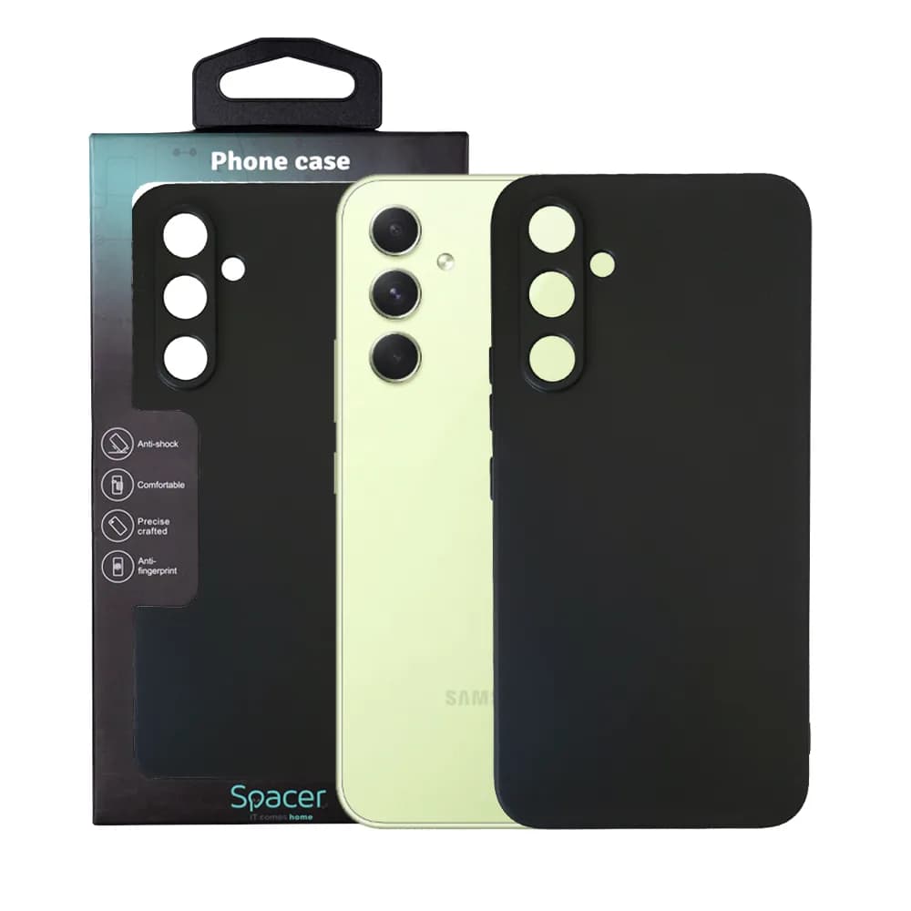 Husa Samsung Galaxy A54 5G Spacer, negru, grosime 1.5mm, material flexibil TPU "SPPC-SM-GX-A54-TPU"