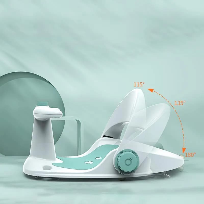 Scaun baie bebe cu ghidon, spatar reglabil, verde, U-Grow — miniatură