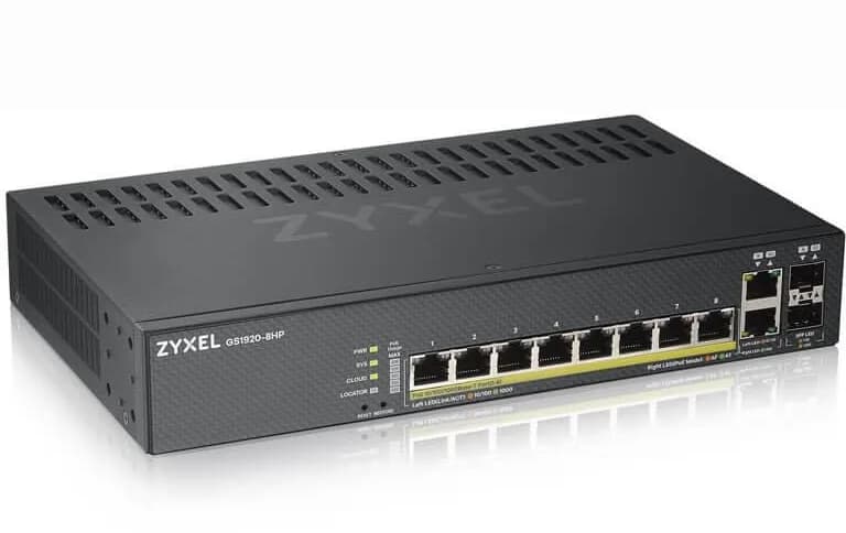 SWITCH PoE ZYXEL, port Gigabit x 8, SFP SFP x 2, managed, "GS1920-8HPV2-EU0101F"