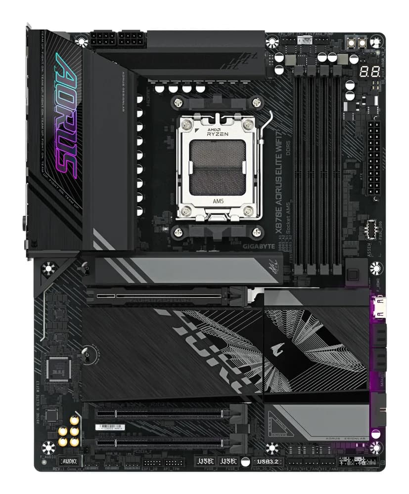 Placa de baza X870E AORUS ELITE WIFI7, AMD X870E, Socket AM5, ATX "X870E AORUS ELITE WIFI7" — miniatură