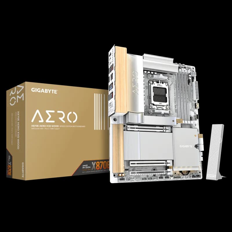 Placa de baza Gigabyte X870E AERO X3D WOOD, Socket AM5, DDR5, ATX