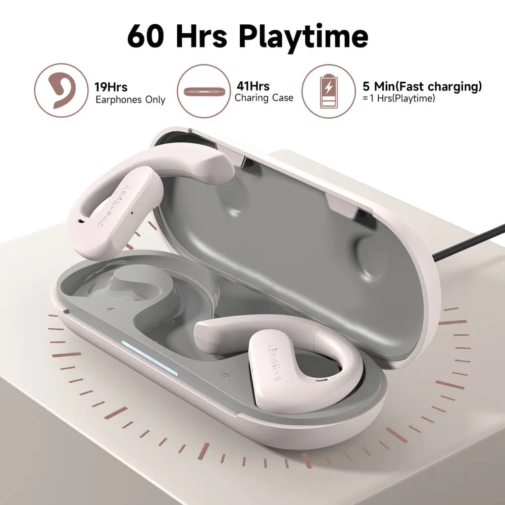 Casca OneOdio wireless, tip butoni - TWS, utilizare smartphone, conectare prin Bluetooth 5.3, difuzor 16.2 mm, alb, "OpenRock-S-Cream" — miniatură