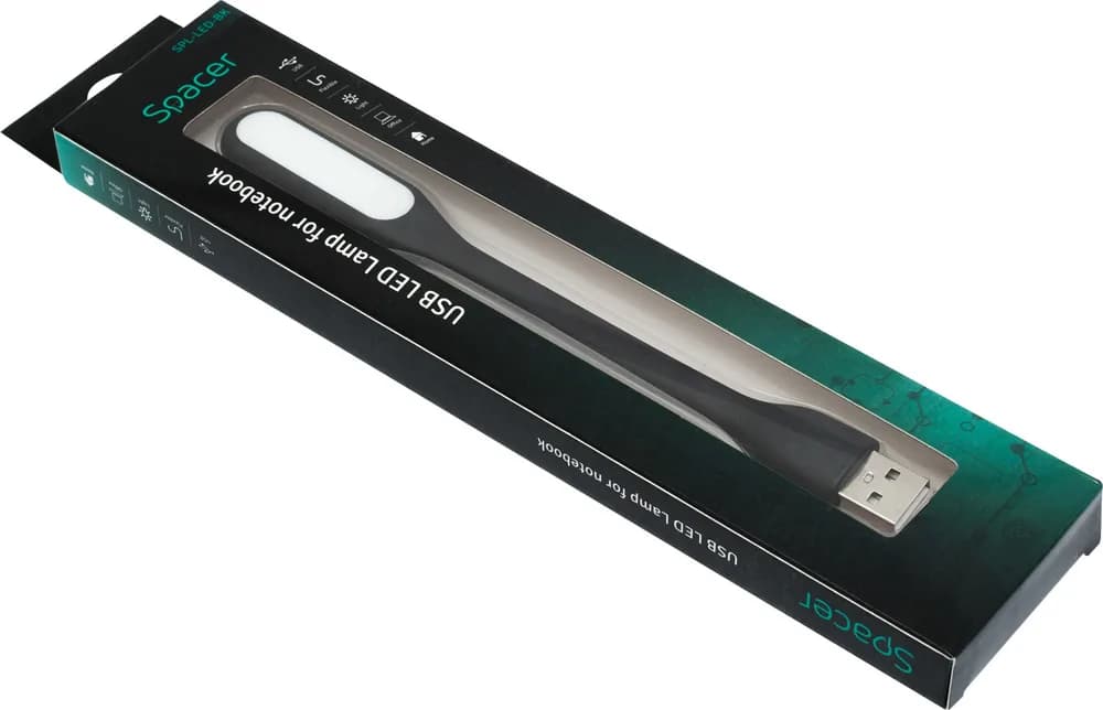 LAMPA LED USB pentru notebook, SPACER, black, "SPL-LED-BK" 45504833 — miniatură