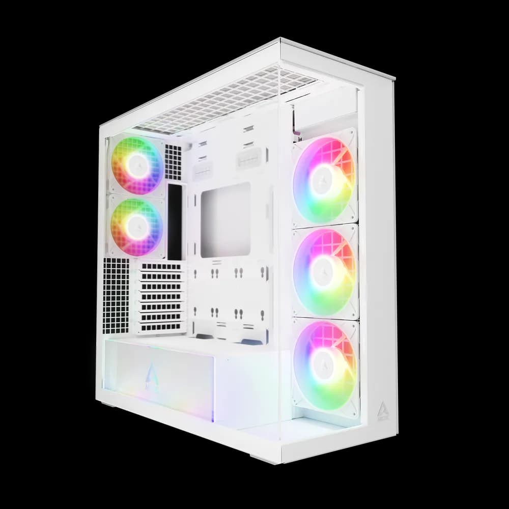 CARCASA Arctic "Xtender Wh", mid tower, max 8xfan, 3xP14 ProR ARGB si 2xP12Pro ARGB instalate, PSU shroud 24 LED ARGB, USB-C x 1, USB 3.2 x 2, audio+mic, 7 sloturi expans, alb, "ACPCC00014A"