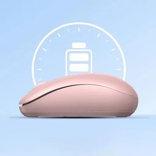 MOUSE Ugreen, "MU105" PC sau NB, wireless 2.4GHz, optic, 3/1 butoane/scroll, 2400 dpi, include baterie, roz "90686" - 6957303896868 — miniatură