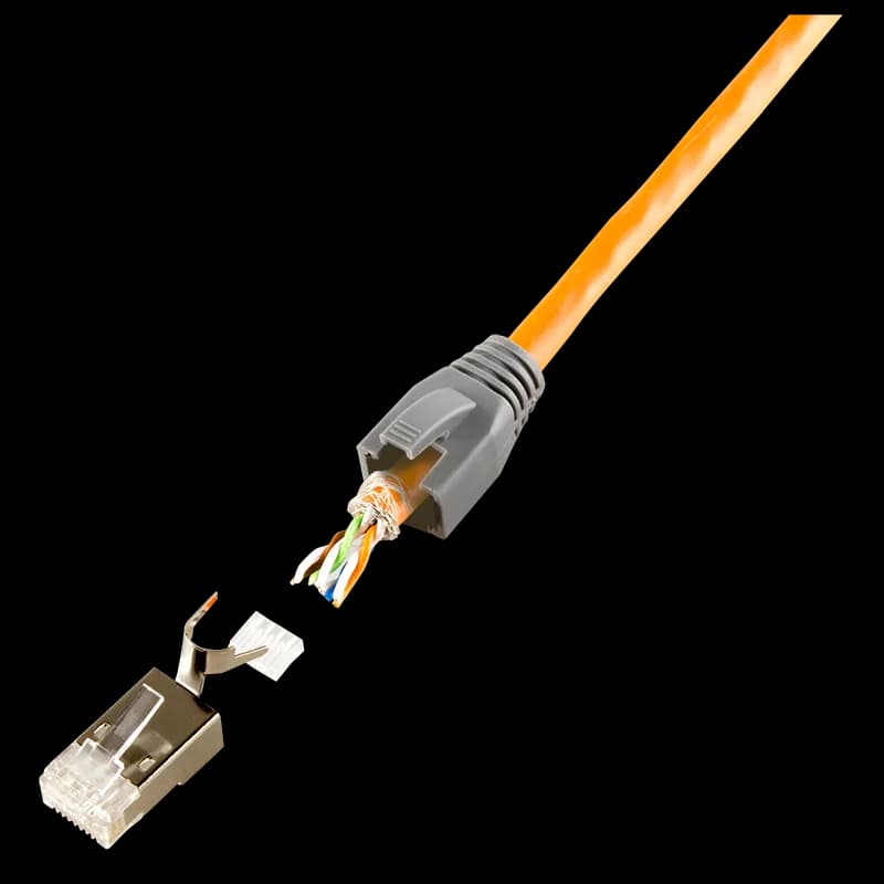 MUFA RJ-45 LOGILINK pt. cablu UTP, FTP, SFTP,Cat5e|Cat6|Cat6a|Cat7|Cat7a|Cat8.1, RJ-45 (T), ecranat, plastic cu metal, pt. AWG 22-24, dim. cablu 8mm, pt. cablu solid Cat.6A si Cat.7, 10 buc, "MP0030" — miniatură