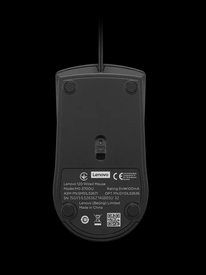Mouse LENOVO 120, 1600 dpi, Negru — miniatură