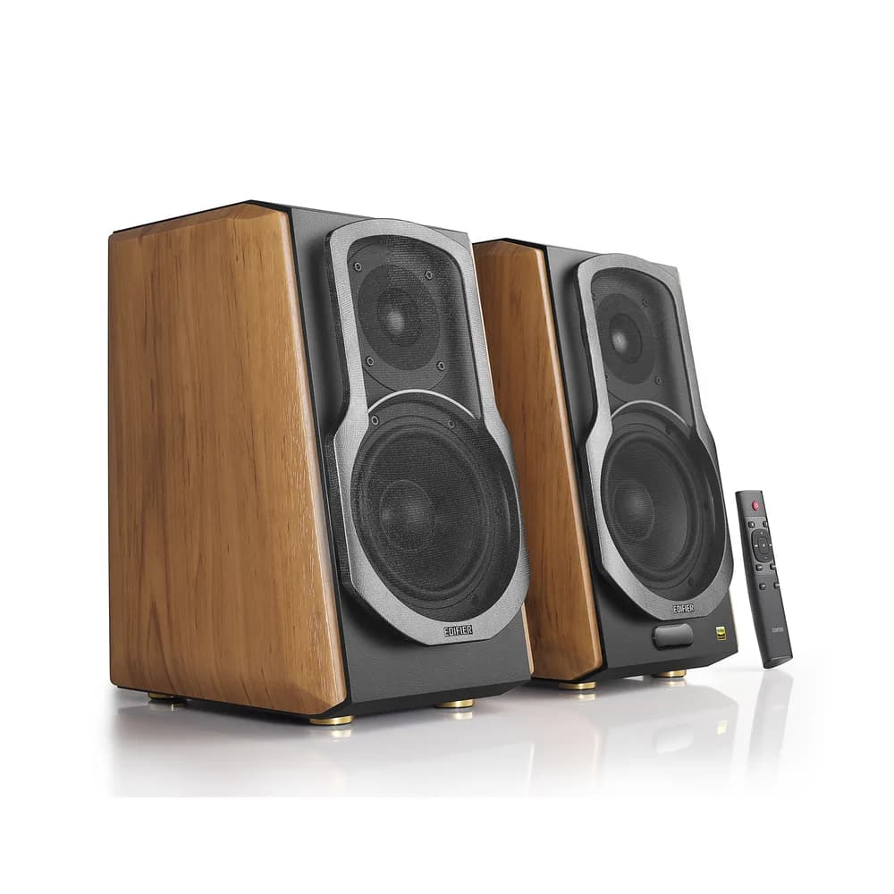 BOXE EDIFIER 2.0, RMS: 120W (2 x 25W, 2 x 35W), bluetooth, telecomanda wireless, volum, bass, treble, coaxial, optic, brown, "S1000MKII" — miniatură