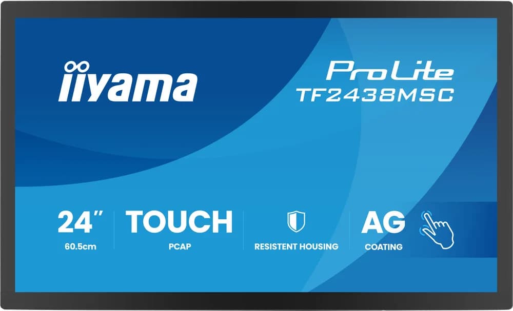 IIYAMA Monitor LED TF2438MSC-B2 24" DeepContrast PCAP 10-point Open Frame touchscreen monitor with robust metal housing for demanding environments "TF2438MSC-B2" — miniatură