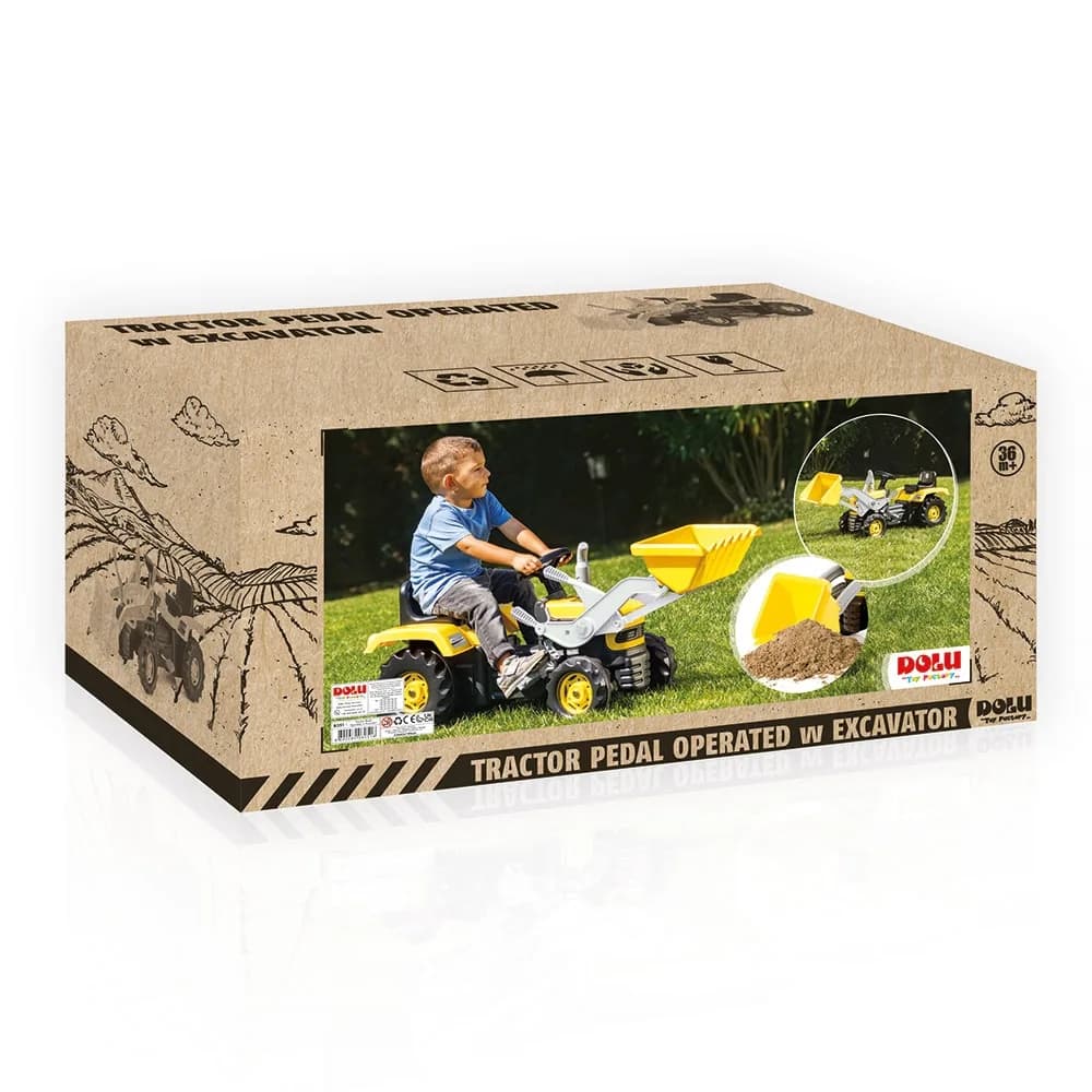 Tractor excavator cu pedale, 53x113x45cm - Dolu — miniatură