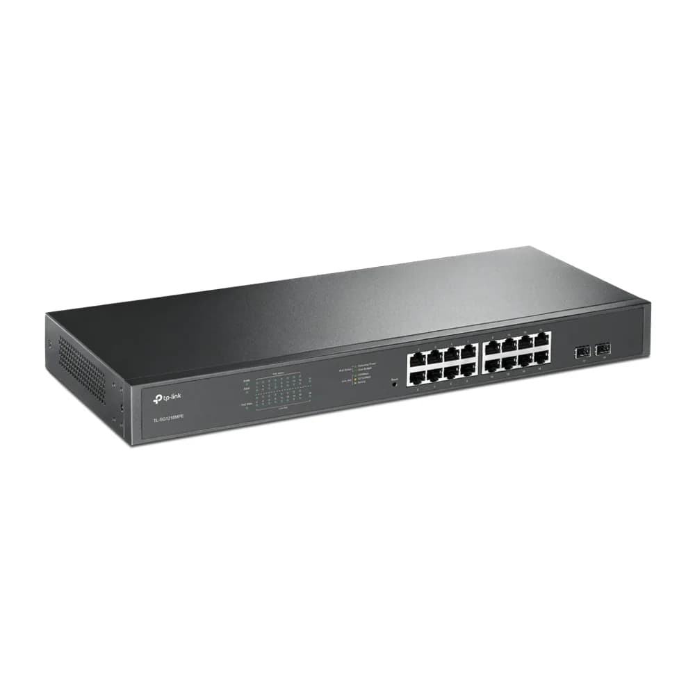 SWITCH TP-LINK 16 porturi Gigabit, 16 x POE 192W total power, 2 x SFP, carcasa metal TL-SG1218MPE — miniatură