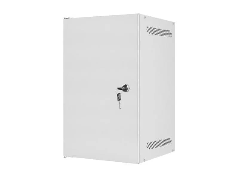 Dulap rack 10" perete 9U / 280x310 pentru auto-asamblare, cu ușă metalică, gri (flat pack)