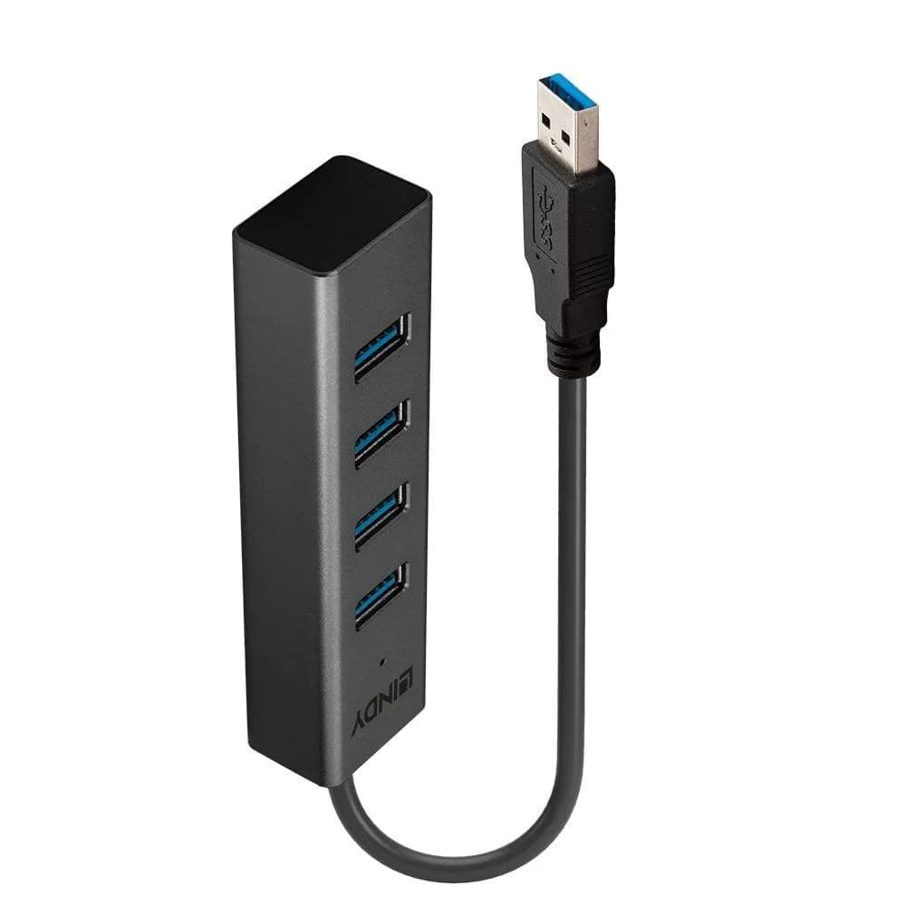 Hub USB Lindy 4 Port USB 3.0 Hub, USB-A, 4 porturi, Negru — miniatură