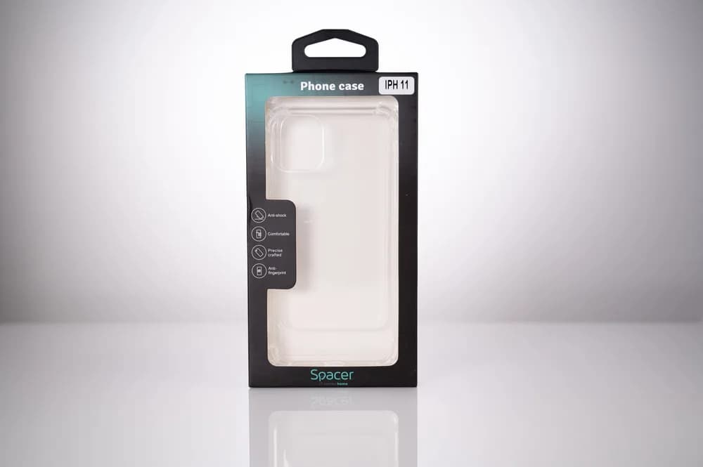 Husa Iphone 11 Spacer, grosime 1.5mm, protectie suplimentara antisoc la colturi, material flexibil TPU, transparenta "SPPC-AP-IP11-CLR" — miniatură