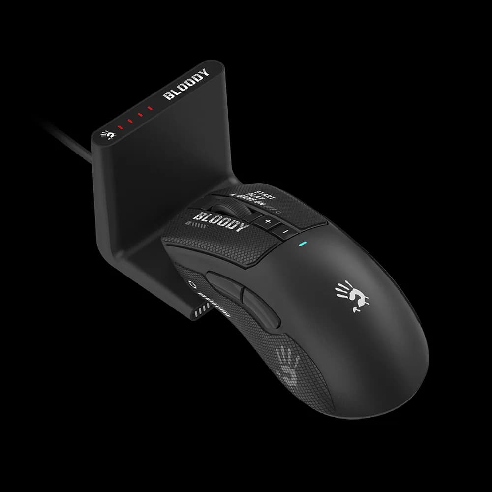 Mouse A4Tech, gaming, Bloody WaveLink Full Speed Dual Mode Wireless USB Type-C/Charging Dock /Black, "R73UltraDuo Black" 4711421 002356 — miniatură