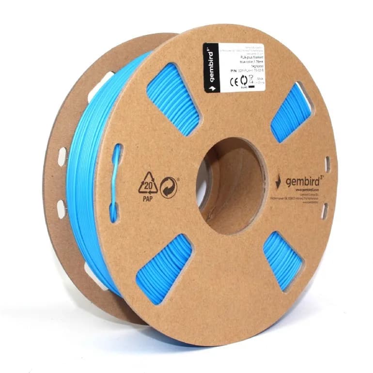 FILAMENT GEMBIRD pt. imprimanta 3d, PLA, 1.75mm diamentru, 1Kg / bobina, aprox. 330m, topire 190-220 grC, blue, "3DP-PLA1.75-01-B" — miniatură