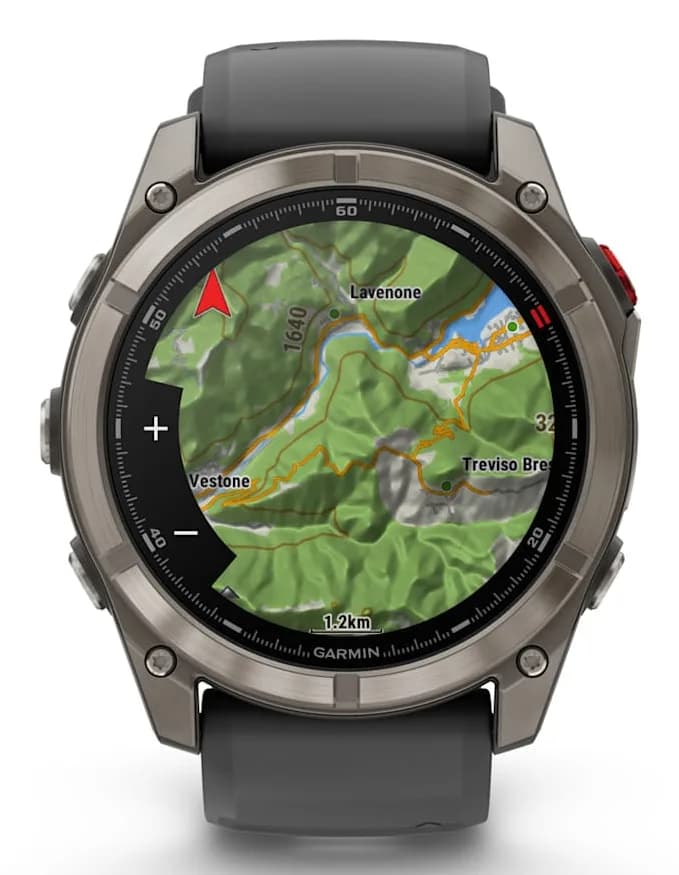 Smartwatch fenix 8 Pro 51 mm, AMOLED, Sapphire, Titanium with Graphite/black silicone band"010-03199-11" — miniatură