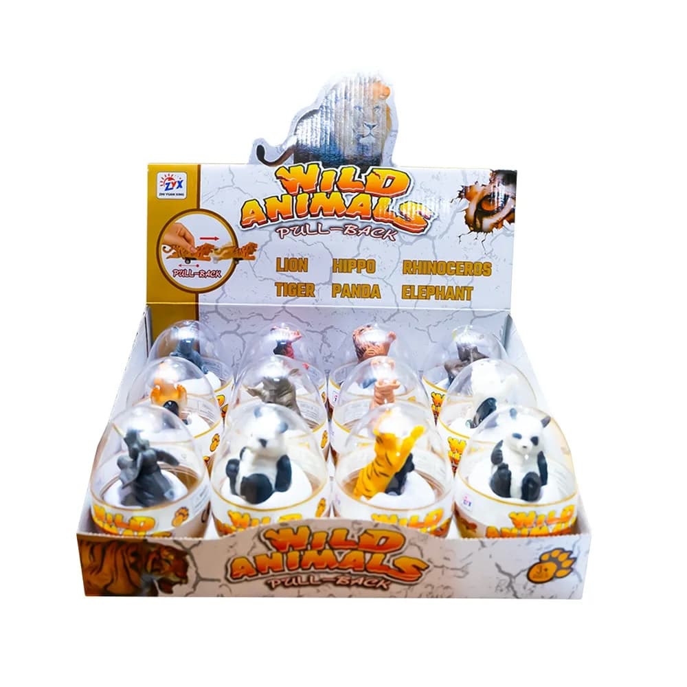 Animale salbatice cu frictiune, 12 buc/set — miniatură