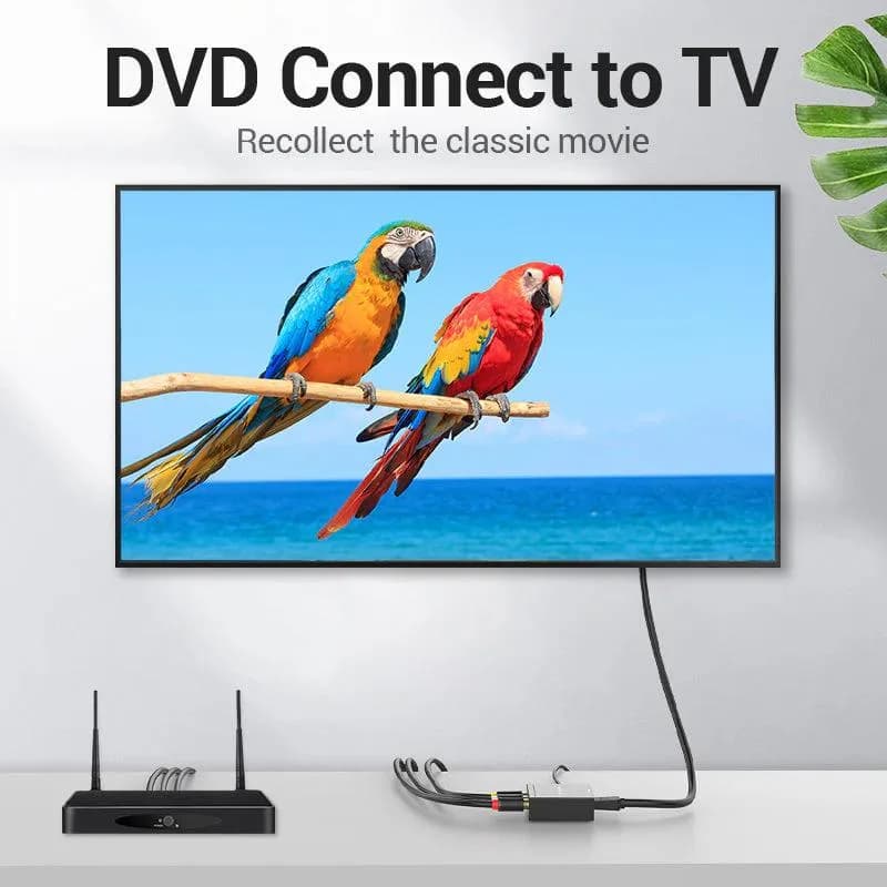 Convertor video Vention, HDMI (M) la RCA (M), switch 1080p/720, alimentare prin miniUSB-B inclus, carcasa metalica, conectori auriti, negru, "AEFB0" - 6922794746145 — miniatură