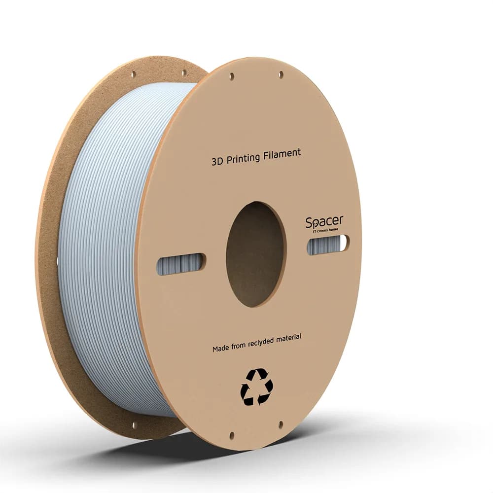 FILAMENT Spacer pt. imprimanta 3D - PLA, 1.75mm diamentru, 1Kg / bobina, aprox. 330m, topire 195-225 grC, grey, "SPPF-3DP-PLA1.75-01-GR"