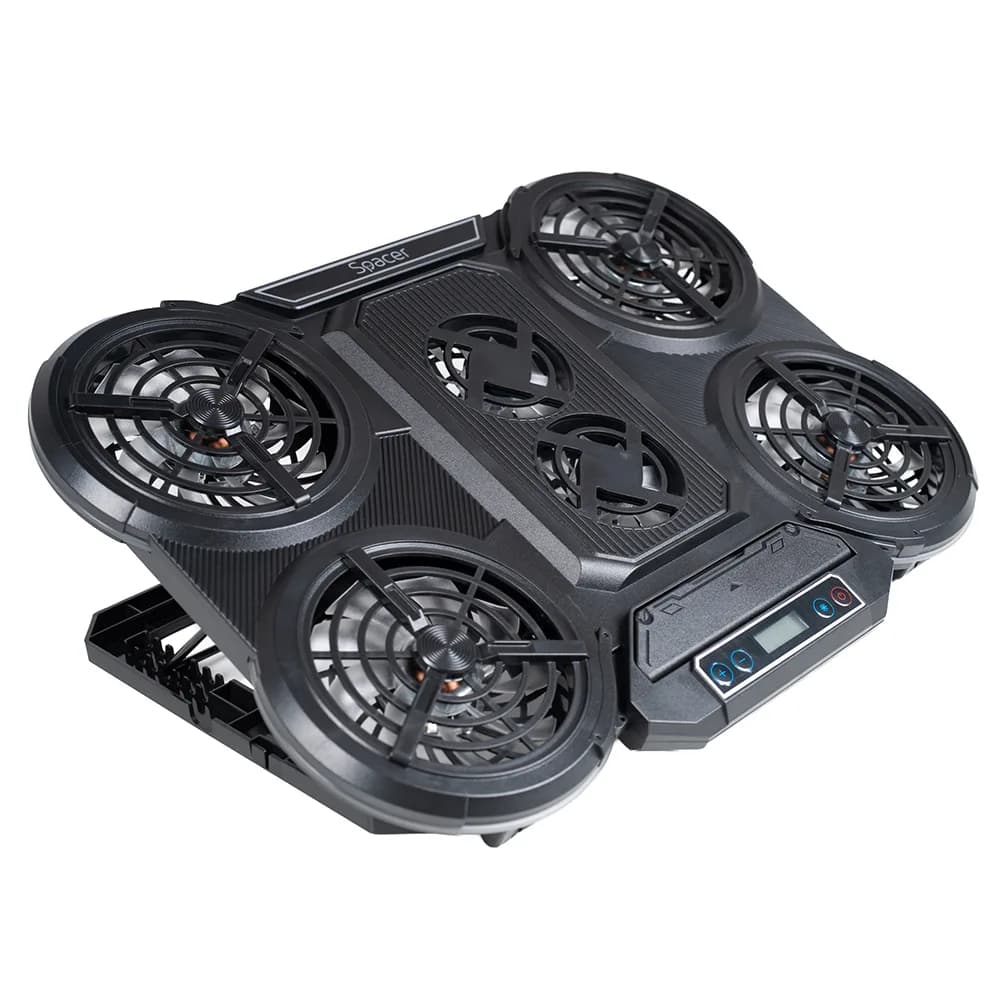 Stand/Cooler notebook Spacer SPNS-GAMING-6F, pana la 17 inch, 6 ventilatoare, negru — miniatură
