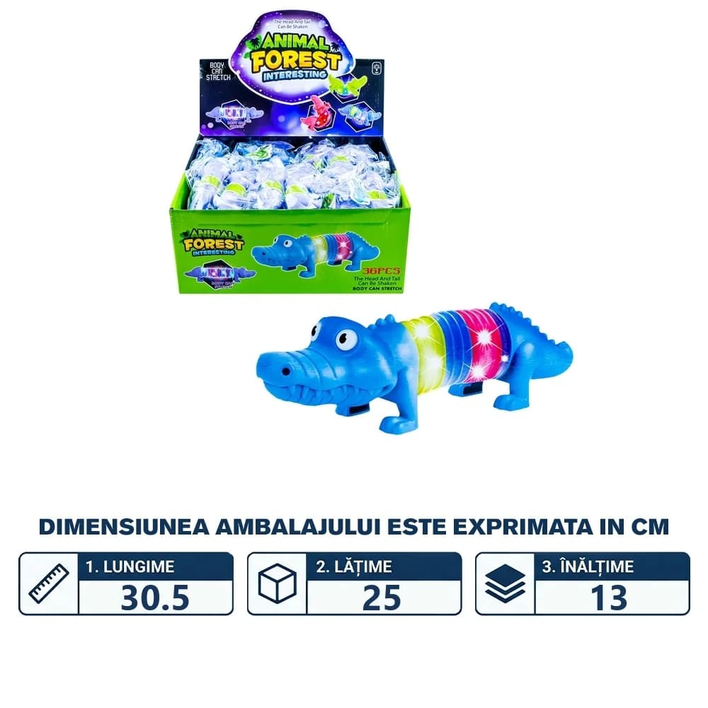 Jucarii antistres, Crocodili, cu lumina, 36 buc/set — miniatură