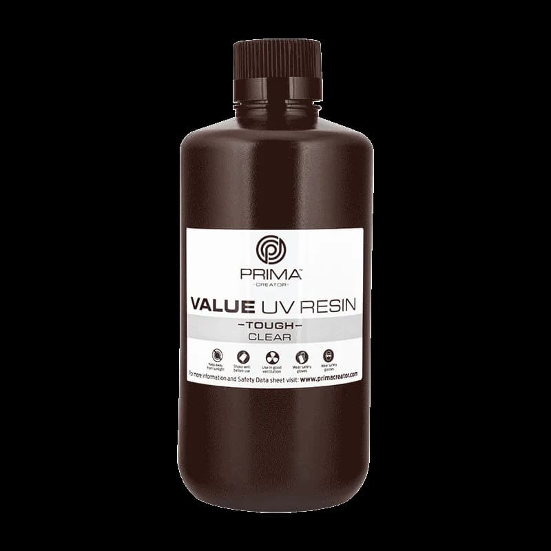 Rășină 3D PrimaCreator Value Tough UV (ABS Like) – 1 kg – Clear — miniatură