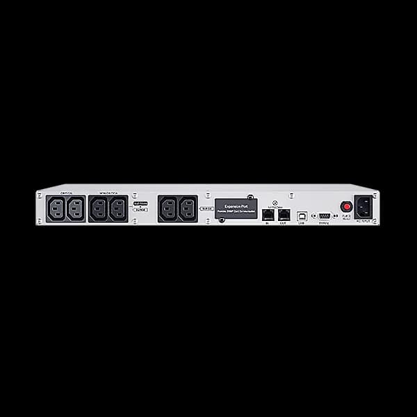 UPS CYBER POWER Line Int. cu Sinusoida Pura,rack 1U,1500VA/ 900W AVR,6xIEC,LCD,4x 6V/9Ah,Backup 2-9min,incarc.8h,USB,RS232,RJ45,slot SNMP,GreenP,seria CP "CP1500EIPFCRM1U" — miniatură