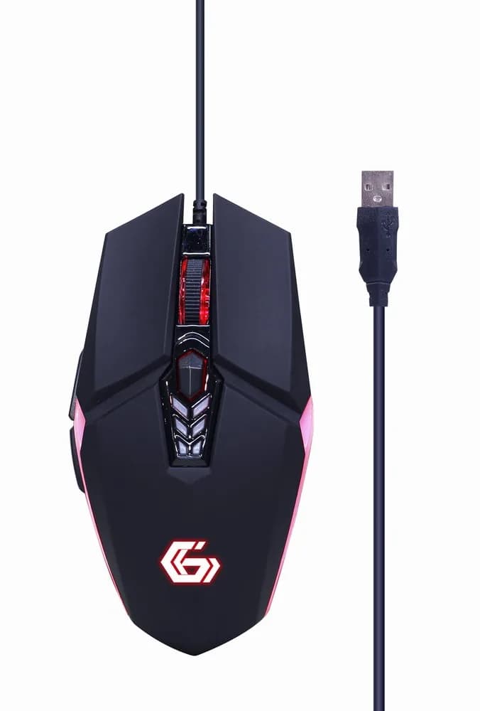 KIT 4-in-1 GEMBIRD, gaming, cu fir, tastatura 104 taste + mouse 2400dpi 6 butoane + casti cu mic 2x3.5" + pad 300x250mm, backlight, USB, black "Ghost" "GGS-UMGL4-02" — miniatură
