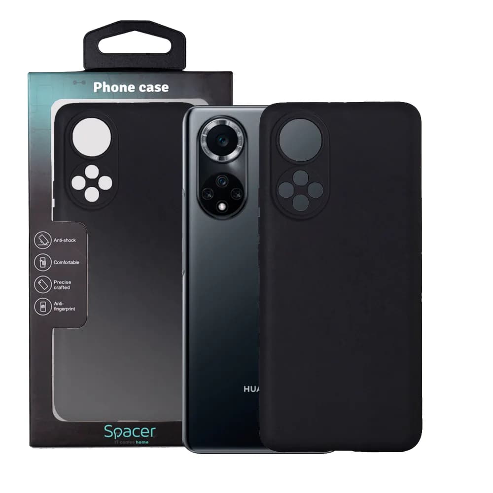 Husa Huawei telefon Nova 9, negru, tip back cover, material flexibil silicon + interior cu microfibra, "SPPC-HU-N9-SLK"