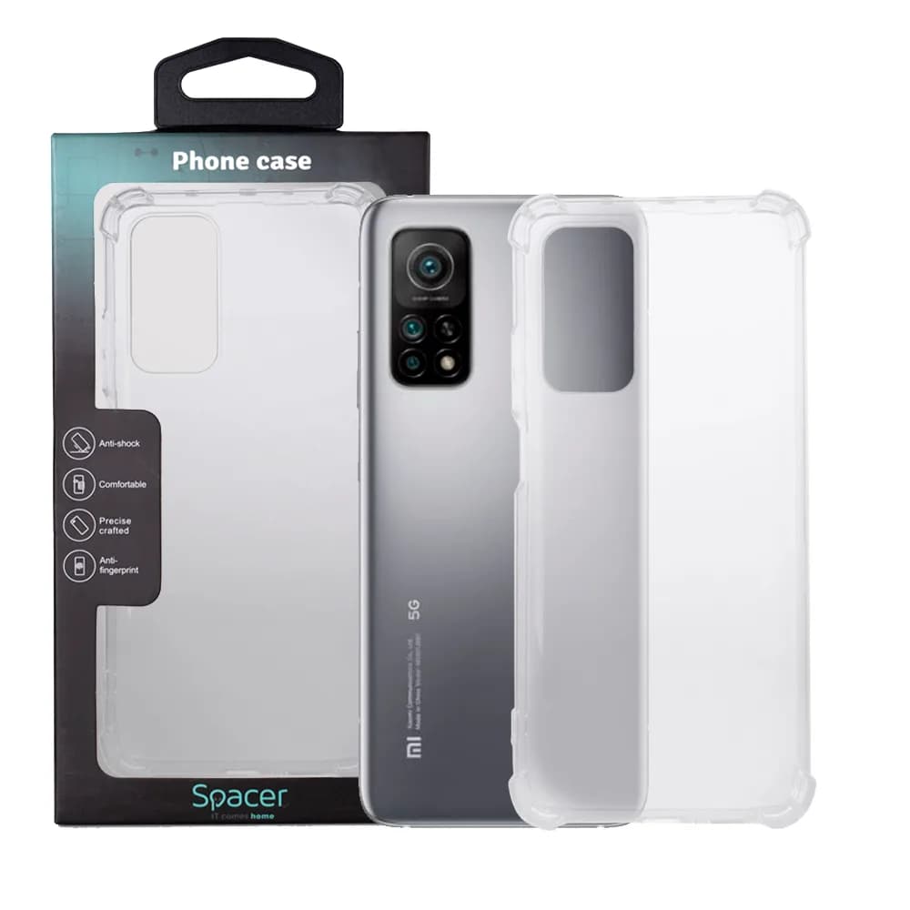 Husa Xiaomi Mi 10T 5G Spacer, transparenta, grosime 1.5mm, protectie suplimentara antisoc la colturi, material flexibil TPU "SPPC-XI-MI-10T5G-CLR"