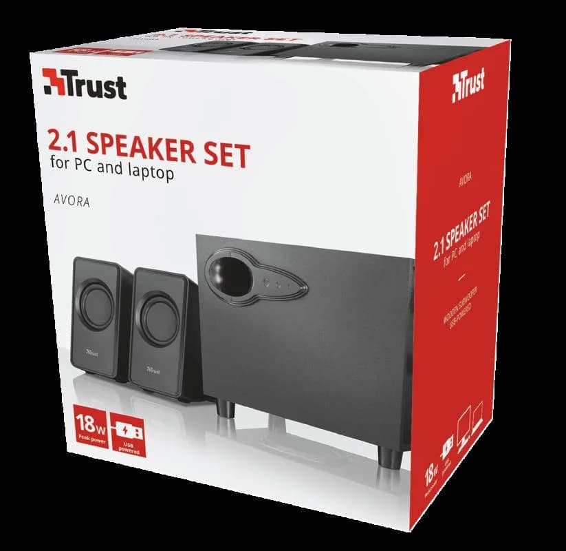 Sistem audio 2.1 Trust Avora 2.1 Speaker Set, 9W, negru — miniatură