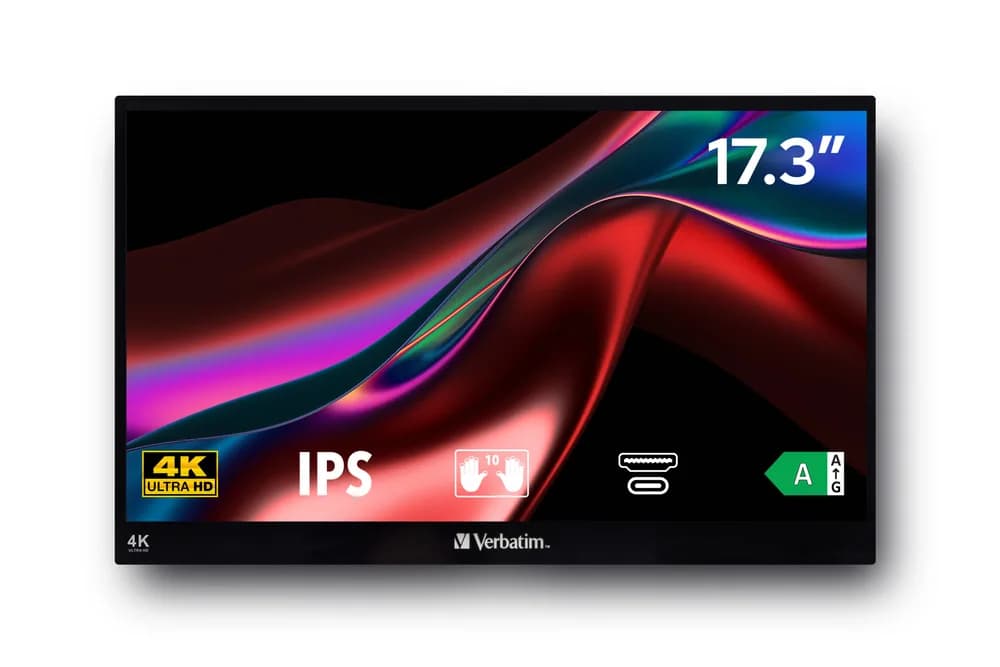 Monitor tactil portabil Verbatim 17.3", 4K, Metalic, "32239" — miniatură