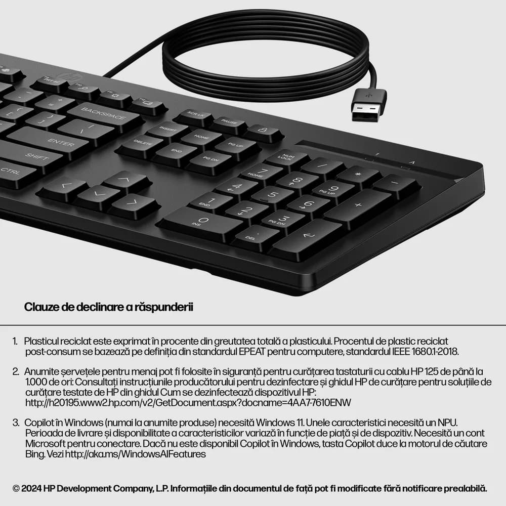 KEYBOARD USB 125/G2 AY2Y7AA HP"AY2Y7AA" — miniatură
