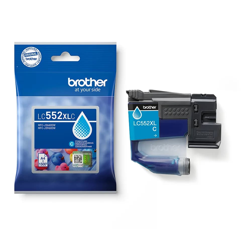 Cartus Cerneala Original Brother Cyan, LC552XLC, pentru MFC-J3660DW|MFC-J3960DW|1.5K, incl.TV 0.8 RON, "LC552XLC" — miniatură