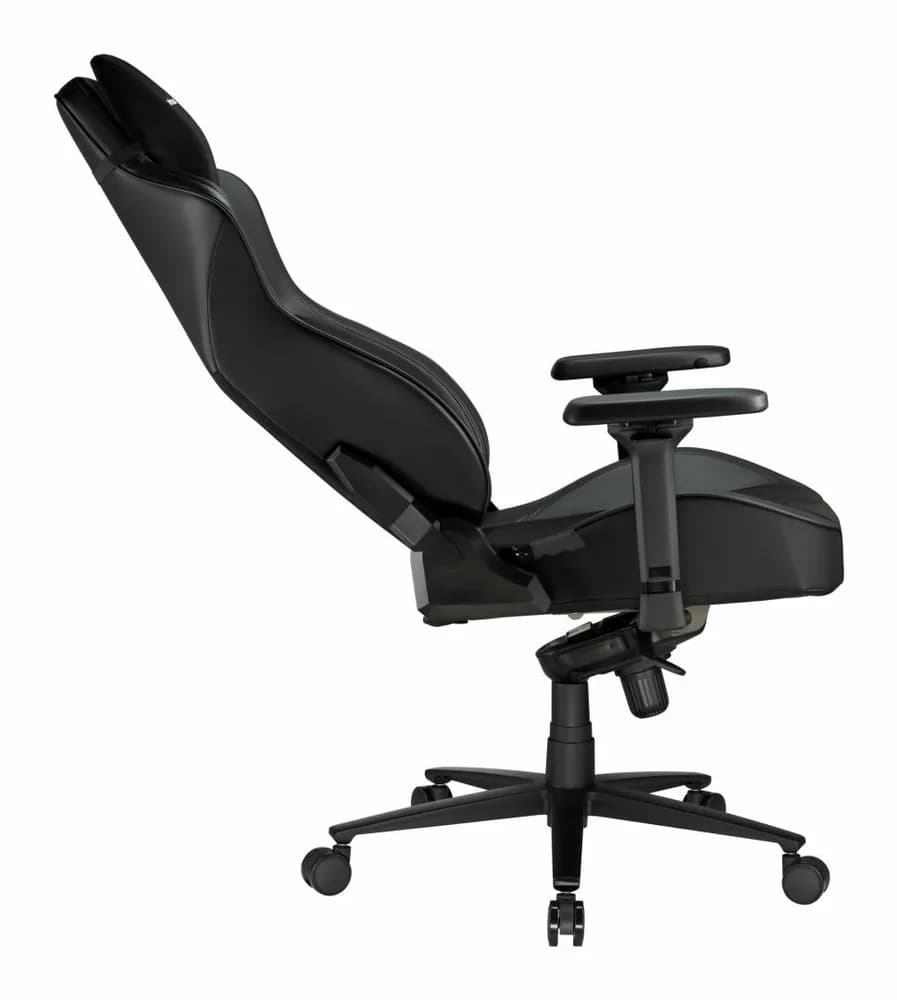 Scaun Gaming Serioux Prime, Capacitate greutate: 150 kg, Material suprafață: Piele, Material textil, Tip cotieră: Cotieră 4D, Tip mecanism: Mecanism tip broască, Tip pârghie pneumatică: 100 mm, ridicare pe gaz clasa 4, Tip bază: 350 mm, bază din aluminiu, Tip roți: 60 mm, roți din poliuretan — miniatură