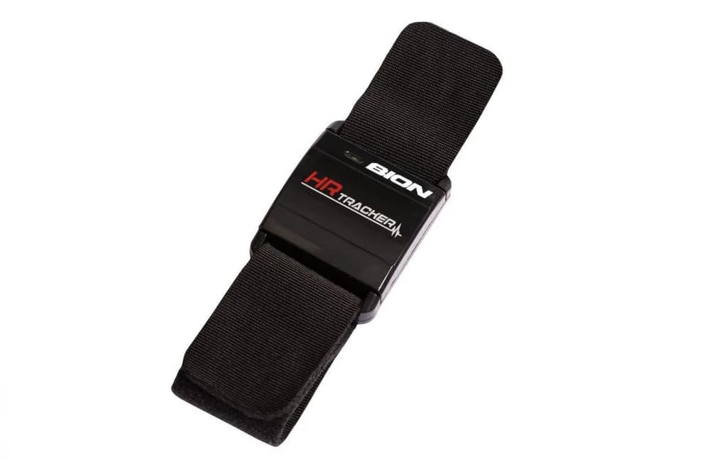 Bratara smart Bion cu senzor de ritm cardiac, tehnologie ANT+ si BLE 4.0, compatibil smartphone/echipament fitness, indicator baterie. Contie: senzor, adaptor de incarcare, bratara din material textile, cablu micro USB, manual de instructiuni. — miniatură