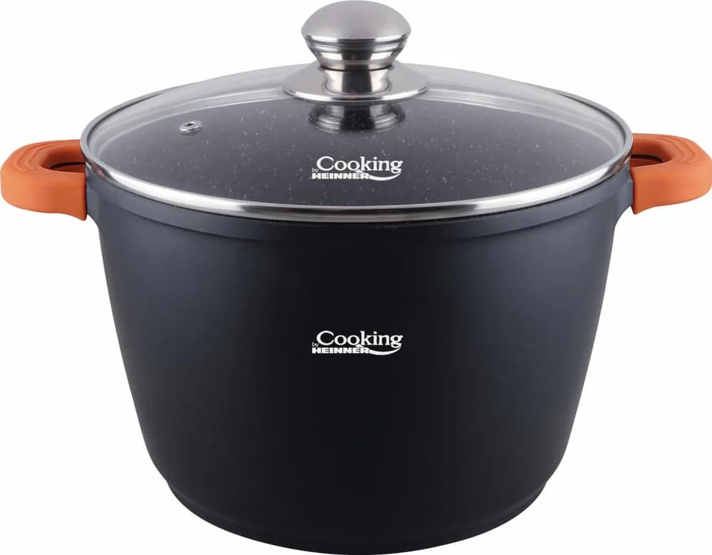 OALA ALUMINIU TURNAT+CAPAC, 24 cm x 16.5 CM, 6.3 L, DARK LINE, COOKING BY HEINNER — miniatură