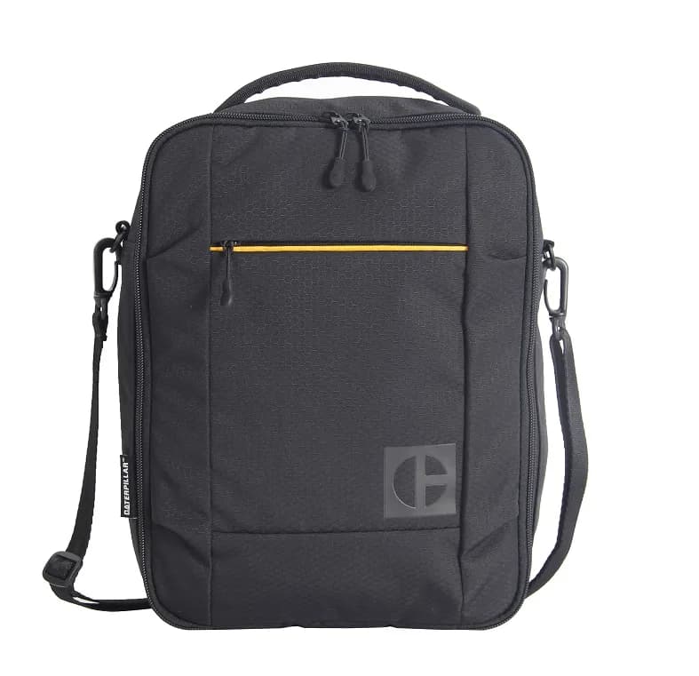Borseta CATERPILLAR Code - Hex Go, material 420D hexagonal, buzunar cu fermoar - negru "CAT-83769-01"