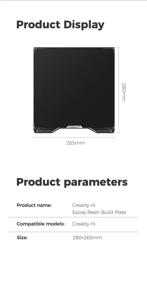 Rășină 3D Creality Hi Epoxy Build Plate — miniatură