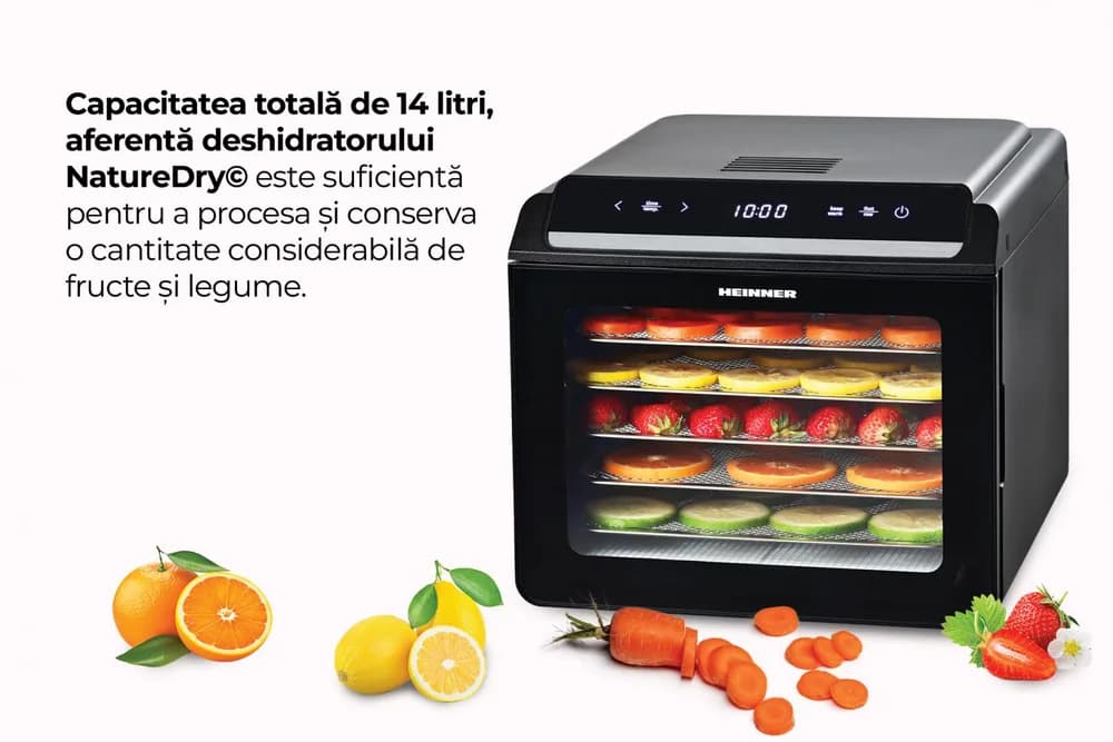 DESHIDRATOR FRUCTE SI LEGUME HEINNER NATUREDRY HFD-KD600BK — miniatură