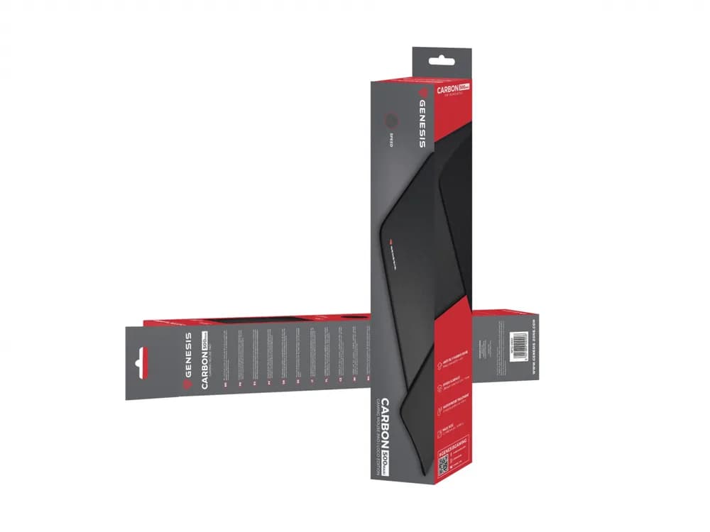 Mousepad Genesis Carbon 500 Maxi Logo, material cauciuc + textil, dimensiuni 900x450x2.5 mm, negru — miniatură