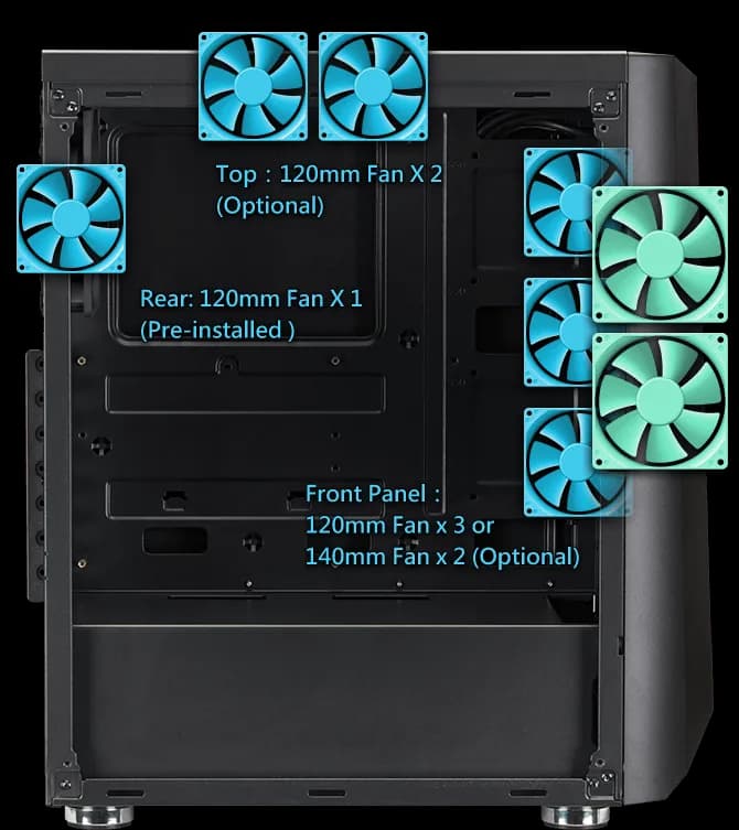 Carcasa FSP CMT151, RGB, Mid Tower, Black — miniatură