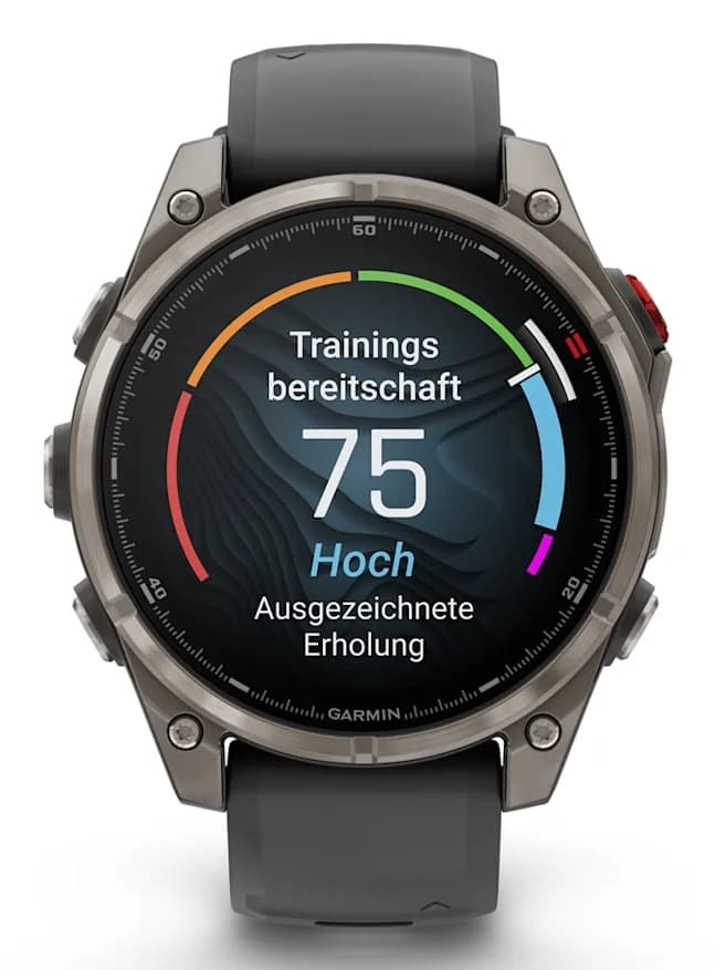 Smartwatch fenix 8 Pro 47 mm, AMOLED, Sapphire, Titanium with Graphite/black silicone band"010-03198-11" — miniatură