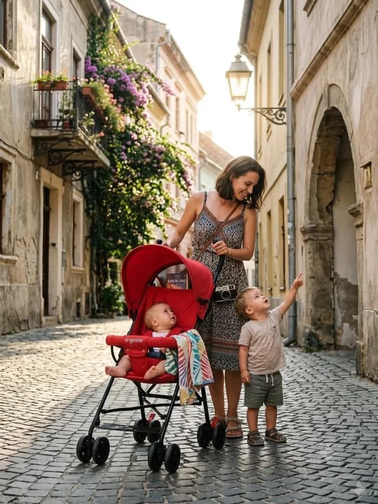 Carucior sport, pliere tip umbrela, rosu, U-Grow — miniatură