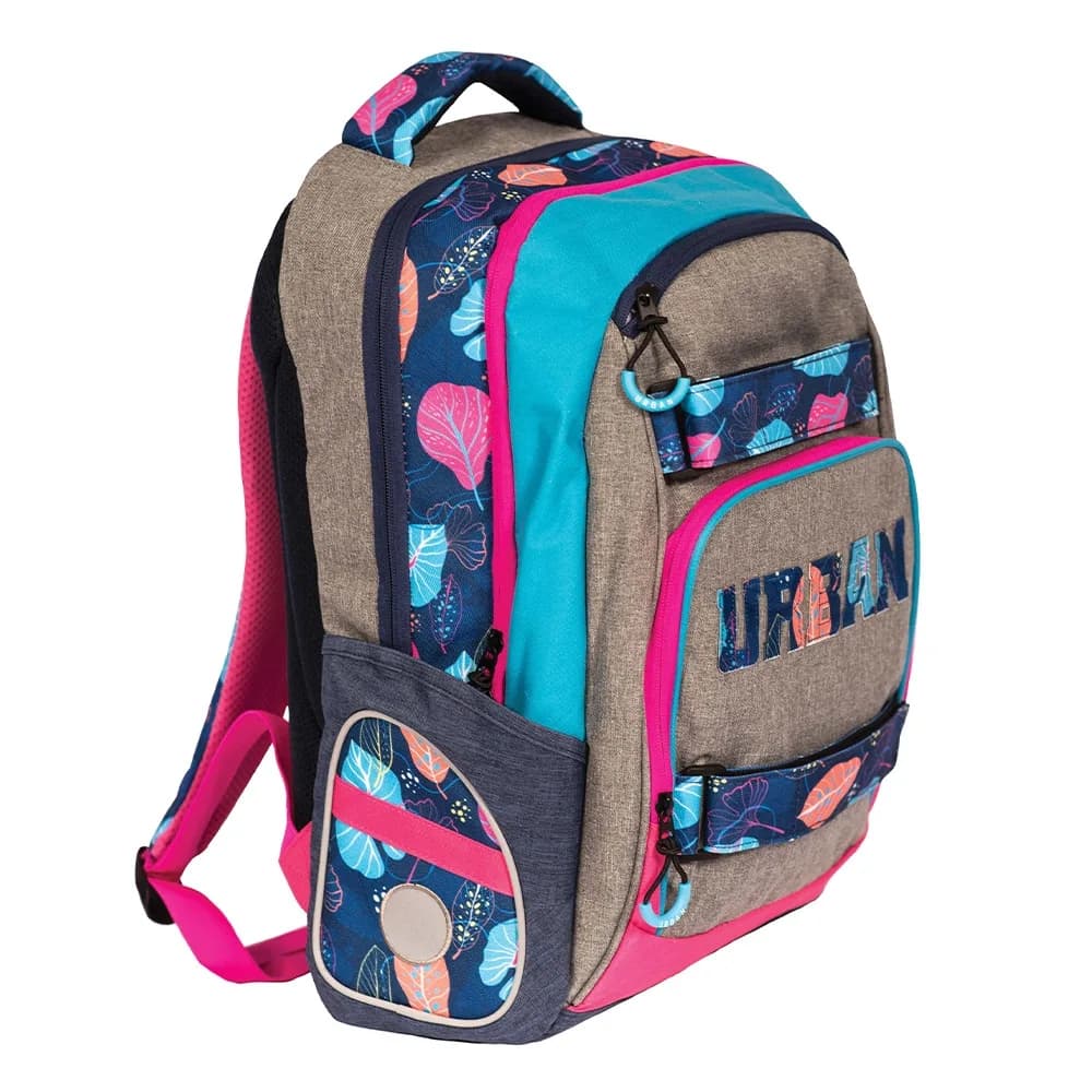 Ghiozdan anatomic, compartiment laptop, URBAN, 46x31x16 cm, FLOWERS - S-COOL — miniatură